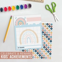 Kids Sticker Reward Charts for Behavior ~ 25 Pack Gold Star Sheets