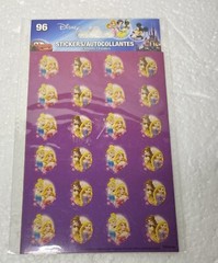 96pc Disney Princess Stickers Cinderella Belle Repunzel Aurora ~ 7/8″ 4 Sheets
