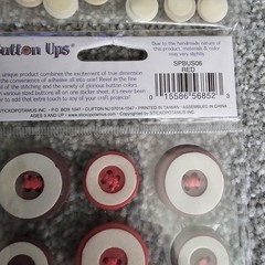 Sticko Button Ups Adhesive Buttons 5 Packs Orange Red Cream White