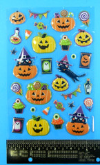 Jack O Lanterns Black Cats Candy Halloween Puffy Stickers Sheet
