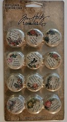 TH94116 Tim Holtz Idea-ology Advantus Quote Flair Buttons 12 Piece Set