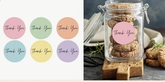 100 Thank You Stickers Colorful Pastel Party Favor Gift Supplies Free Shipping