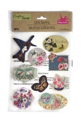 3 VINTAGE LOOKING Crafter’s Square 3D Scrapbook Craft Sticker Lot SALE