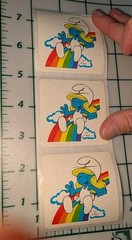 Vintage Stickers The Smurfs Smurfette Lot Of Three Stickers(Age Discoloration)