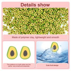 Polymer Clay Slices, 100g Avocado Shape Slice Fruit Art Slices, Yellow Green
