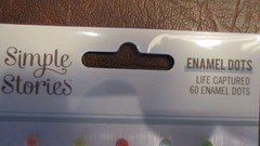 Simple Stories Crafts Enamel Dots Pastel Pink Blue Yellow Green Orange X3
