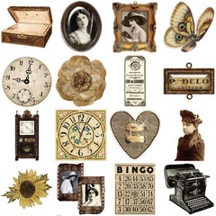 Vintage Style Photo Frames Ladies Moths Stickers Scrapbooking Card Journal Craft