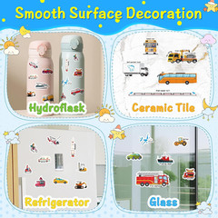 Reusable Sticker for Kids, Vehicles Style | Travel Stickers, Waterproof, Toddle
