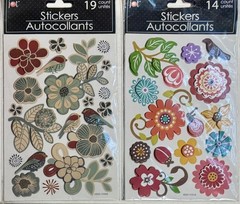 JOT / Big Ideas 3D Pop-Up Puffy Flowers Scrapbook Crafting Sticker Lot – 5 Packs