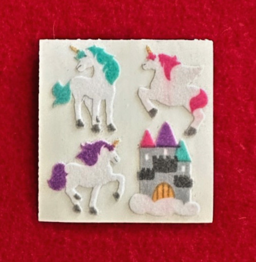 Vtg RARE Sandylion FUZZY Stickers ~UNICORNS~Ladybugs~BIRDS~Zoo Animals~FREE SHIP
