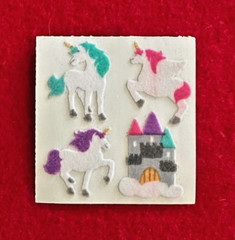 Vtg RARE Sandylion FUZZY Stickers ~UNICORNS~Ladybugs~BIRDS~Zoo Animals~FREE SHIP
