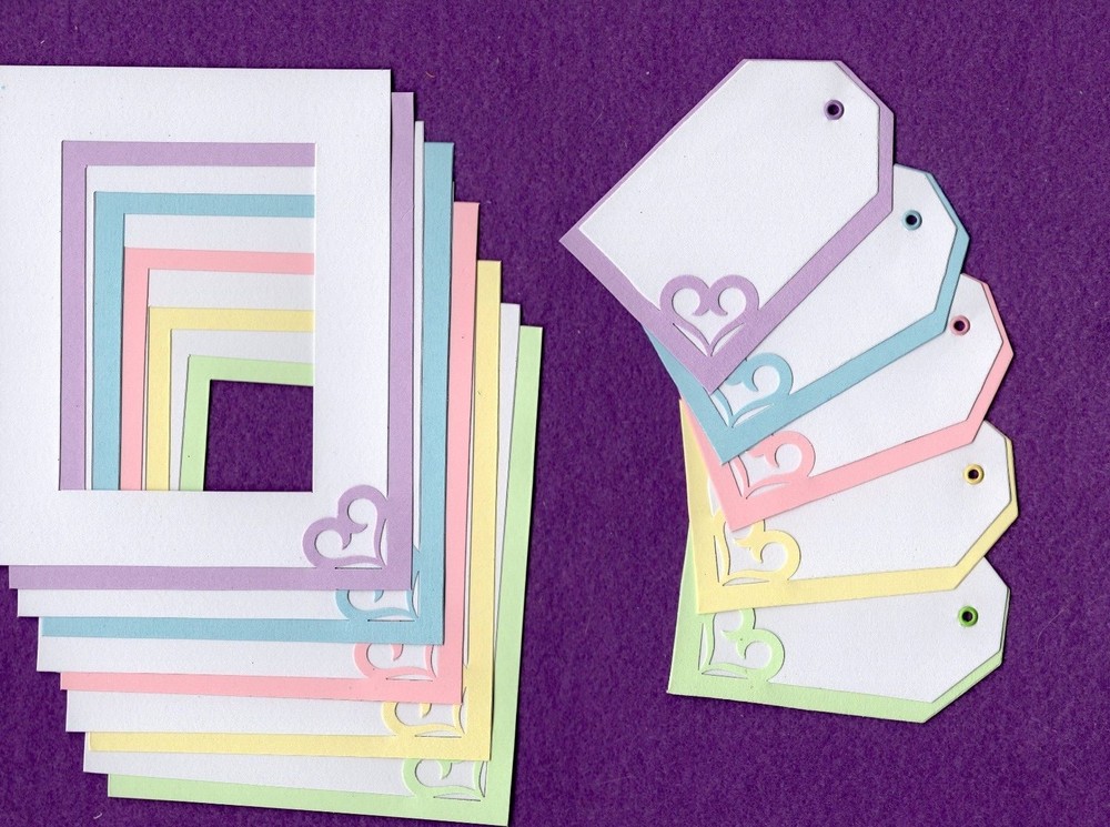 Frames and Tags with hearts scrapbooking paper piecing scrapbook cards