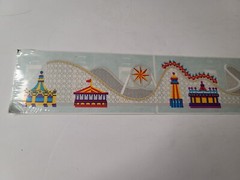Mrs Grossman’s Design Lines Circus Fair Rollercoaster Sticker Strip VTG 1998