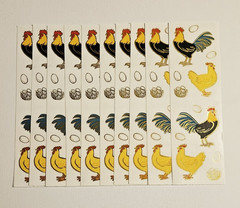 Mrs. Grossman’s Stickers Lot of 10 Strips ~Chickens Reflections~2009 RARE HTF