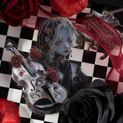 Gothic Women Men Holographic Stickers Junk Journal Large Size Decorative Collage