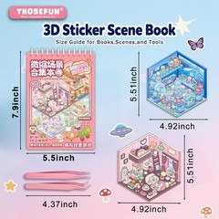 20 DIY 3D Sticker Scene Book for Adults & Kids, Craft Therapy Art Gift