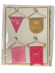 Hello Darling Diva Pennants~Dimensional Scrapbook Sticker Embellishment