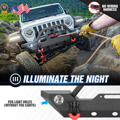 For Wrangler JK JL & Gladiator JT Front Bumper Compatible with 2007-2026 Jeep Wr