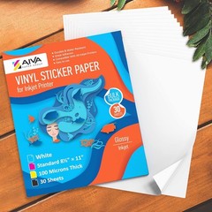 Waterproof Printable Vinyl Sticker Paper – 30 Glossy Sheets for Crafting