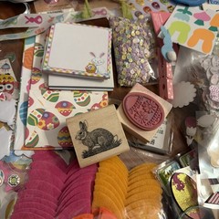Easter Spring Scrapbooking Crafting Lot Hundreds Stickers Ribbon Misc Tons