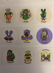 Vintage Stickers Scratch And Sniffs CTP MARTIANS 3 Strips Of Three MATTE 1980s