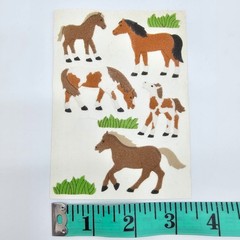 Sandylion Vintage Horse Stickers Fuzzy Flocked Sticker Sheet Canada Rare
