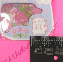 Cats & Candy Kawaii Sticker Flakes Pink Jar Packet