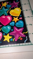 Vintage Stickers 3M Post It Hearts Stars Confetti 1 Sheet READ