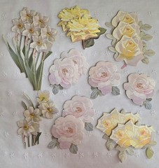 ANNA GRIFFIN UNLABELED LOT 90 FLOWER STICKERS Layered 3D NEW (PA50)