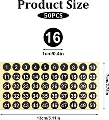 Durable 2500 Pcs Black Round Number Stickers – 0.4 Inch for Indoor/Outdoor Use