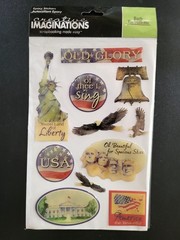 CREATIVE IMAGINATIONS Epoxy Stickers 6×9 USA America American Pride Patriotic