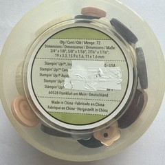 Stampin Up NEUTRALS 72 DESIGNER BUTTONS Espresso Black White Crumb Vanilla Gray