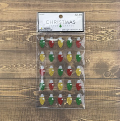 Christmas Paper Crafts Glitter Stickers String Lights & Reindeer Multicolor 2pk