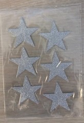 Bulk Lot Assorted Silver Glitter Star Stickers – Craft Decals / 7 Sheets