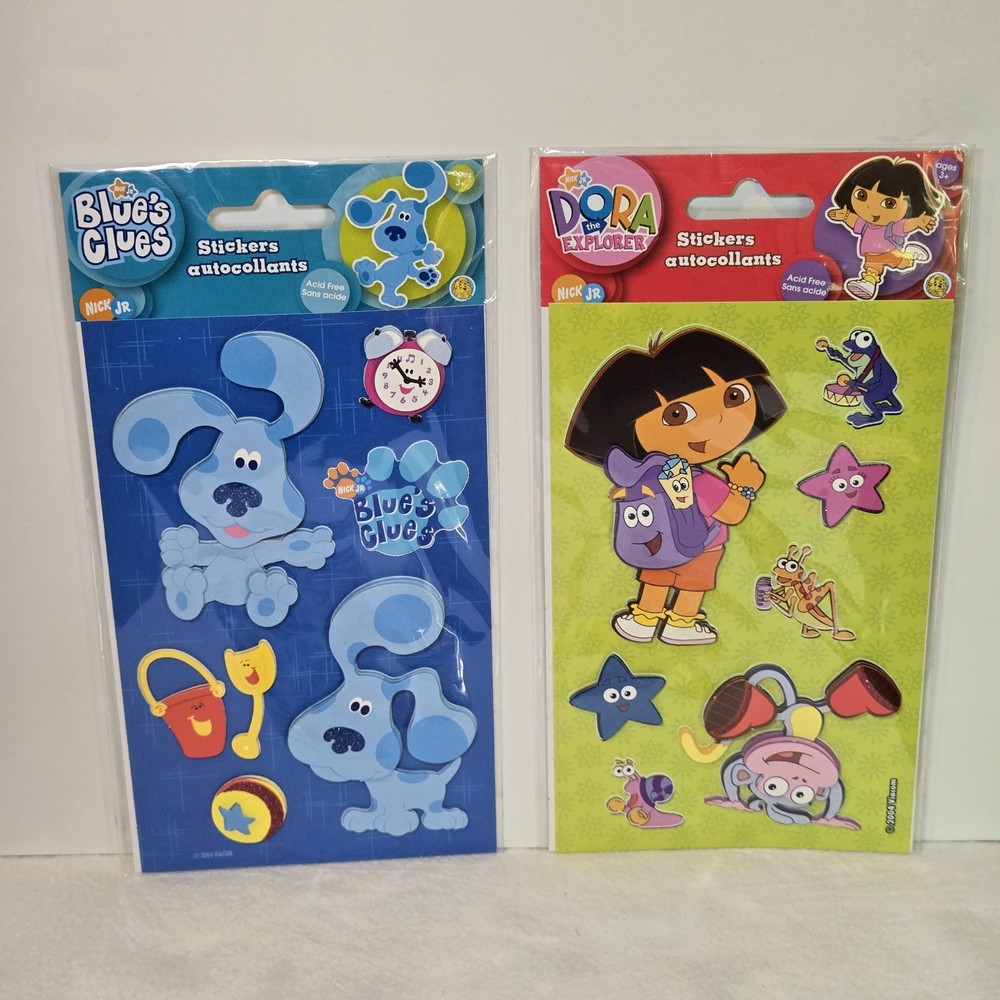Lot Of 2 Sandylion 2004 Nickelodeon Nick Jr Viacom Blues Clues Dora Stickers