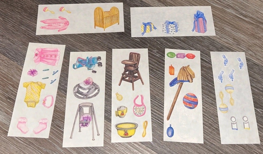 1999 Creative Memories Stickers Full and Partial Sheets Baby Kid Theme Lot