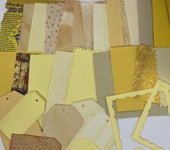 50 Pc Yellow Cream Scrap Paper Pattern Textured Shapes Junk Journal Paper Craft
