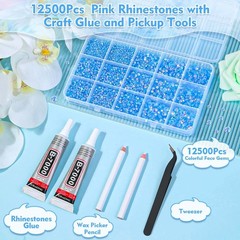 14000Pcs Light Blue Flatback Rhinestones with B7000 Glue for Stunning Crafts