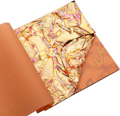 KINNO Variegated Gold Leaf Sheets for Gilding Projects 25 Sheets
