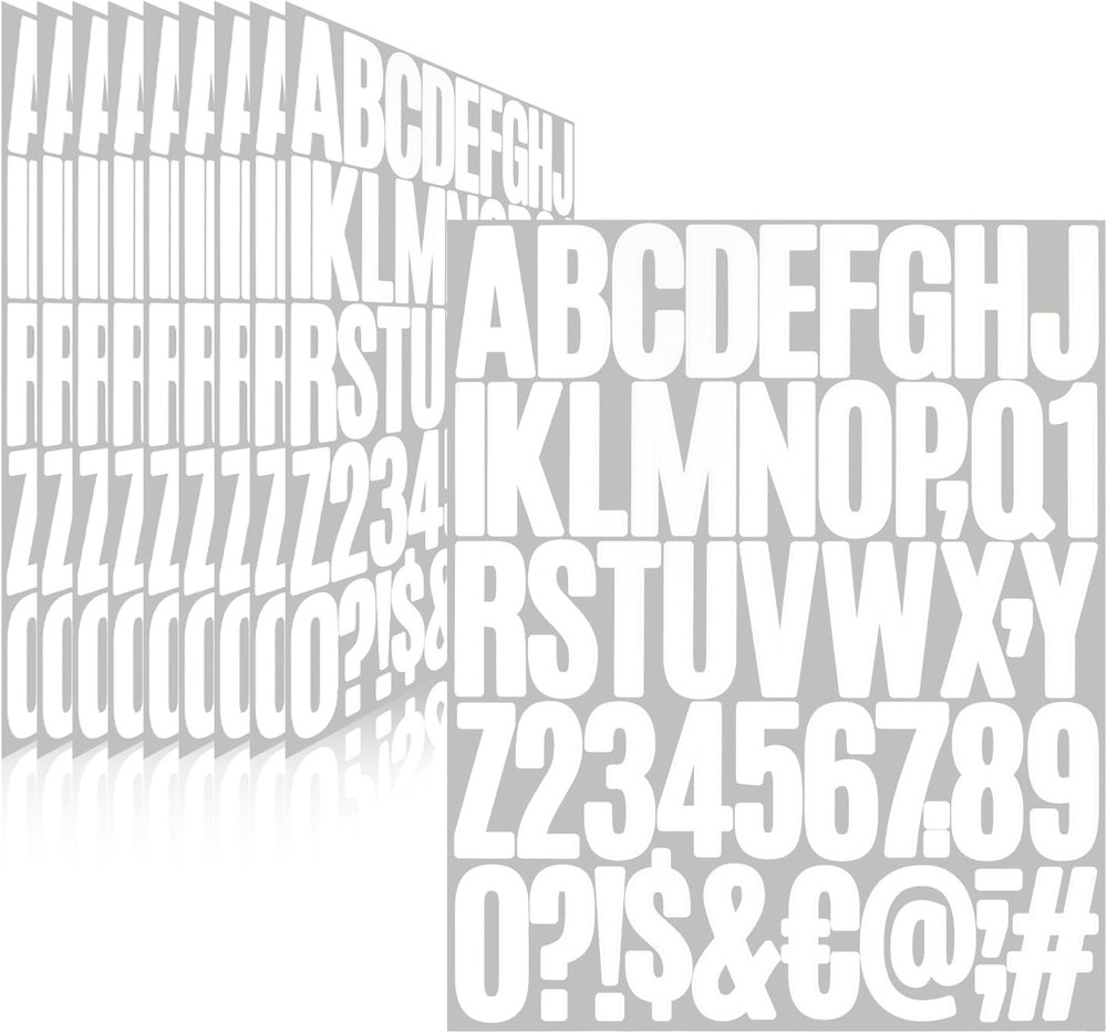 500 Pieces 10 Sheets Letter Stickers,Self Adhesive Vinyl Waterproof Mailbox Numb