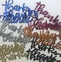 Die Cuts THANKS Sentiments 15 Pieces Foil Cardstock