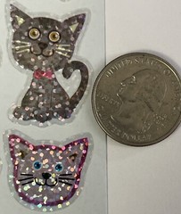 CATS MEOW Prismatic Stickers (11pcs)2.5”x 5” Kitten•Mouse•Paw Print•Felines•￼