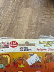 NEW Vintage Scholastic Thanksgiving Time Mostly Sealed Sticker Sheet