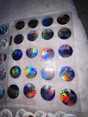 Large Lot Round Holographic Cartoon Stickers, Assorted Multicolor Mixed Designs