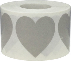 Heart Stickers | 1.5″ Inch Wide – 500 Pack | Pick One Color