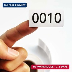 Consecutive Numbered Stickers, 1.6 x 0.8 Inch Inventory Labels, Number Stickers