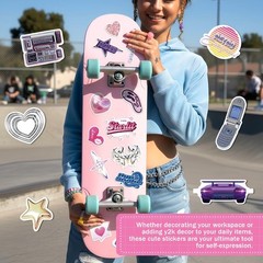 200Pcs Y2K Stickers, Cool and Trendy 2000s Aesthetic Stickers, Cute Vintage V…