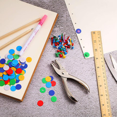 Mudder 100 Pieces Brass Paper Fasteners Paper Brads, and 300 Pieces Washers with