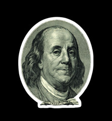 One Hundred Dollar Bill Benjamin Franklin Sticker Decal