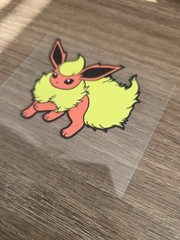 Pokémon Flareon High Quality Waterproof Full Color Raised UVDTF Decal 3in
